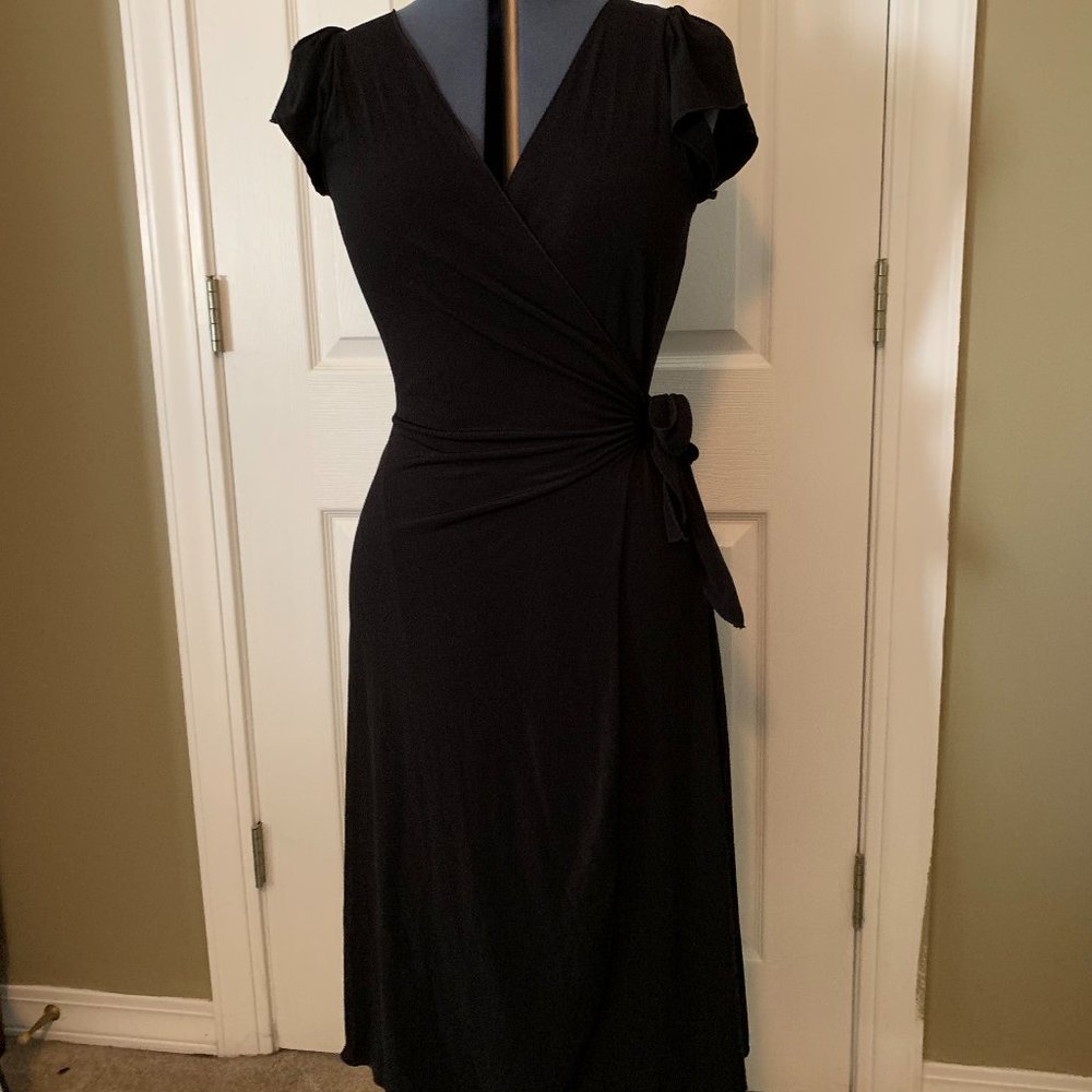 Max Studio, Black Wrap Dress, Size M